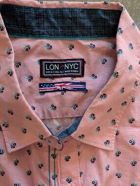 Pink Short-Sleeve Printed Button-Down Shirt